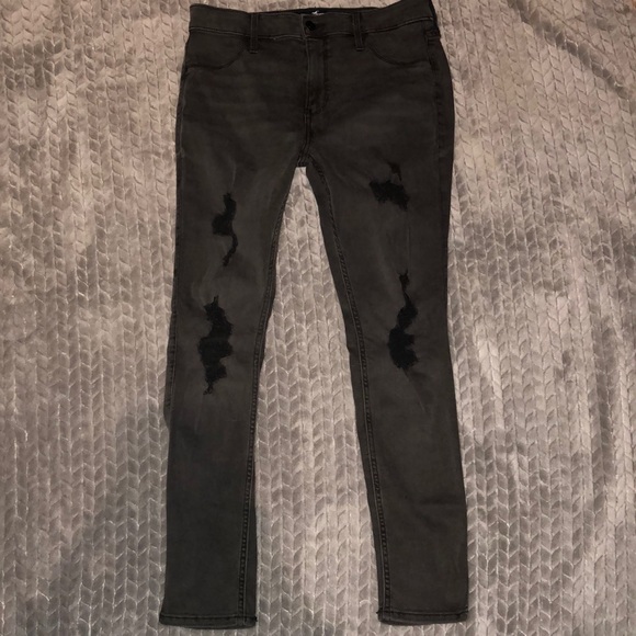 Hollister black ripped high rise jegging - Picture 1 of 2